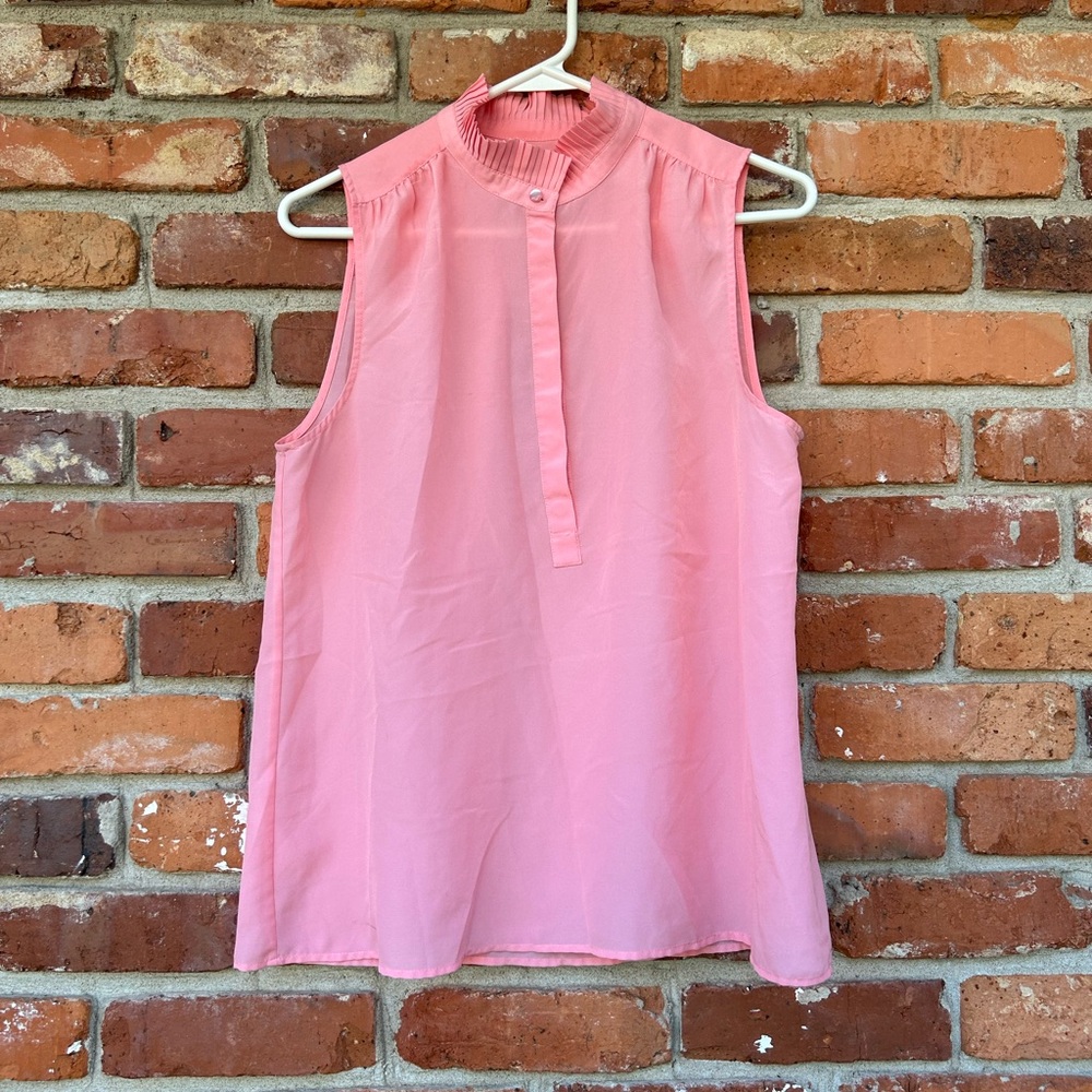 J. Crew Pink Mock Neck Sleeveless Blouse 10